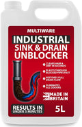 5 Litre Drain Unblocker | Heavy Duty Sink & Drain Cleaner for Plug Holes, Toilets, Showers & Pipes | Powerful Toilet & Sink Unblocker for Home, Office, Garage & Shops | Cleaning Supplies