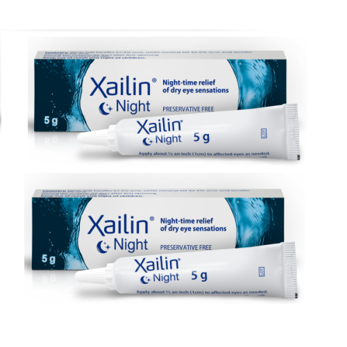 Xailin Night Lubricating Eye Ointment Tube Vison Health Presevative Free 5g X 2