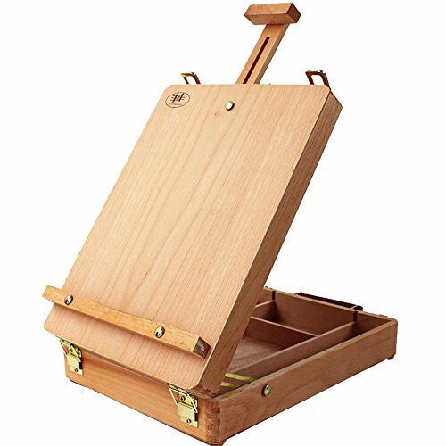 Art Supplies Box Easel Sketchbox Painting Storage Box Adjust Wood Tabletop Easel for Drawing Sketching Student