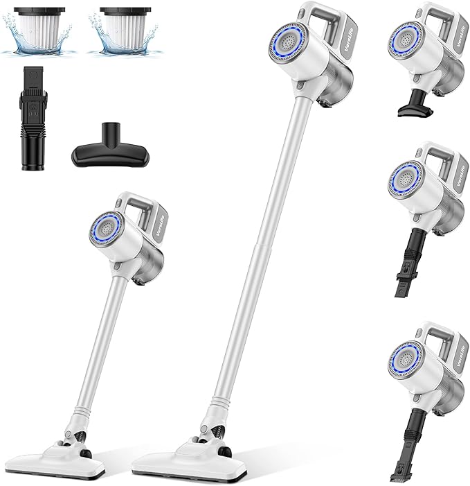 VersLife Cordless Vacuum Cleaner, 30Kpa Cordless Stick Vacuum, 35 Mins Runtime, 6-in-1 Lightweigt Handheld Vacuum Portable for Home Hard Floor