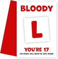 17th Birthday Card 17 Year Old Girl or Boy - Bloody L - Funny Learner Driver Gifts for Teens, Boys, Girls, Sons, Daughters, Brothers, Sisters, Nephews, Nieces