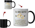 Wife Gifts from Husband,Funny Colour Changing Wife Coffee Mug 11-OZ Ceramic Cup-Wife Birthday Gifts Ideas,Romantice Wedding Anniversay Christmas Valentines Day Gifts for Wife for Her