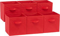 Amazon Basics Foldable Storage Cubes, 6-Pack, Red, 26.6 x 26.6 x 27.9 cm