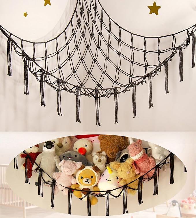 Teddy Hammock - Toy Storage Hammock for Stuffed Animals - Teddy Bear Storage - Soft Toy Storage Net - Nursery Preppy Room Decor