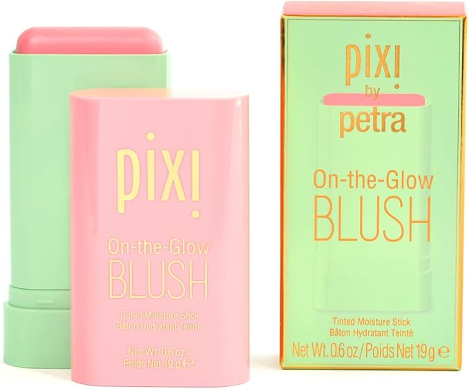 Pixi On-The-Glow Blush - Fleur, Hydrating Tinted Moisture Blush Stick With Ginseng, Aloe Vera & Fruit Extracts, For Cheeks & Lips, 19G 0.6Oz, Paraben-Free