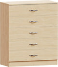 Vida Designs 5 Drawer Chest of Drawers, Metal Handles and Runners, Anti-Bowing Drawer Support, Bedroom, Nursery Furniture, Pine