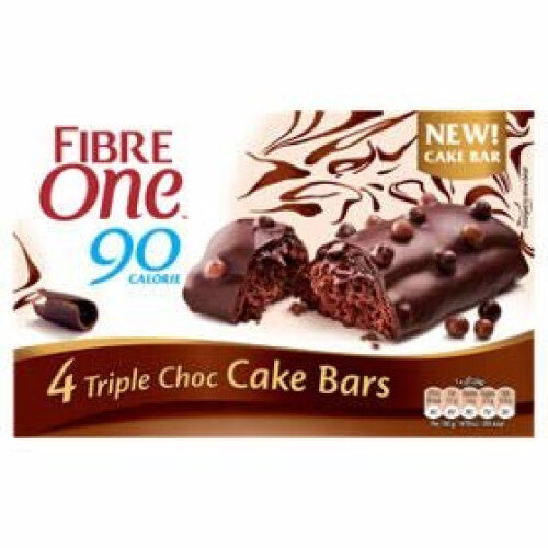 Fibre One 90 - Calorie Triple Choc Cake Bars - 4x24g