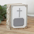 SILVER PLATED BIBLE TRINKET BOX WITH ENGRAVING PLATE