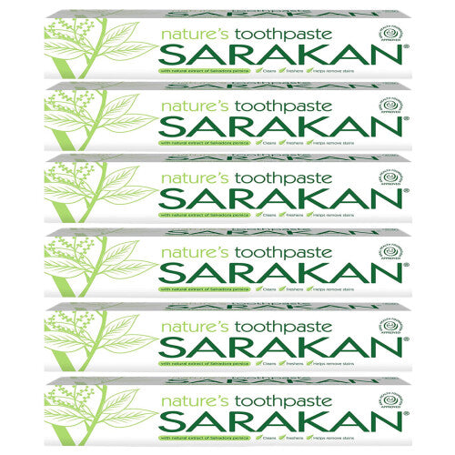 6 x Sarakan Nature's Vegan Toothpaste 50 ml