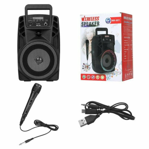 Portable Karaoke Bluetooth Speaker with LED Mic, Ultra Loud Bass, 4+ Hours, 1800mAh Battery, 32GB TF, Wireless Karaoke System