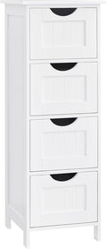 VASAGLE Bathroom Floor Storage Cabinet, Bathroom Storage with 4 Drawers, Bathroom Cabinet Freestanding, 30 x 30 x 82 cm, Modern Style, White LHC40W