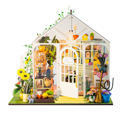 DIY Garden House Book Nook Shelf Insert Miniature Building Kits B