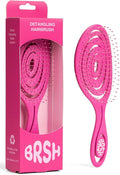 Detangle Hair Brush | Detangling Brush for Thin, Fine, Thick and Normal Hair | Detangler Hair Brush for Women, Men & Kids - Eco Friendly, Flexible, Vegan, Straw Brush - Wet and Dry Hair - Pink - BRSH