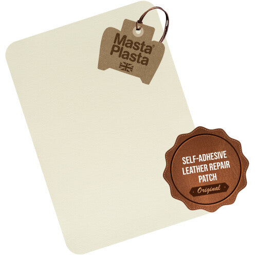 (Ivory) MastaPlasta Self-Adhesive Premium  Leather Repair Patch Instant Upholstery Quality  Patch for Sofas, Car Interiors, Ba