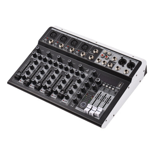 6-Channel Audio Mixer with 48V Phantom Power, Effects, 32x24x7cm