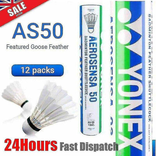 12pcs Yonex Badminton Shuttlecock As50 Badminton Balls Goose Feather 77 Speed