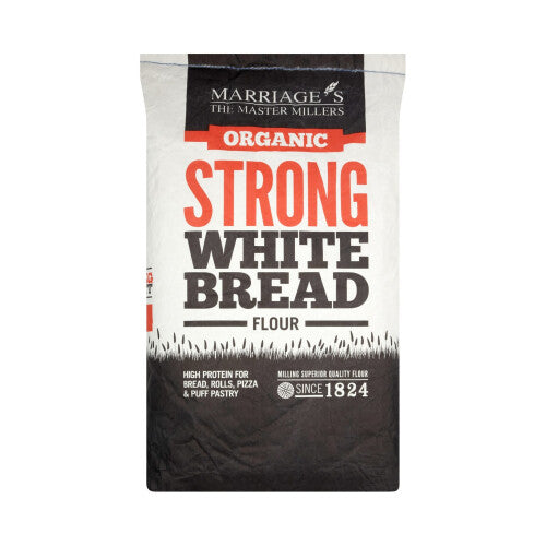Marriages Organic Strong White Bread Flour - 1x16kg