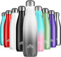 Mont-Clair Stainless Steel Water Bottle, Vacuum Insulated - BPA Free, 12h Hot & 24h Cold Drinks, Metal Water Bottle 500ml Leakproof, Ideal for Adult, Kids, Running - Gradient - White & Grey