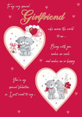 Piccadilly Greetings Valentine's Day Card, To My Special Girlfriend Teddy Hugs - 10 x 7 inches