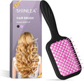 Hair Brush, SHINLEA Detangling Hair Brush for Curly Hair, Speed Dry Vented Paddle Brush for Wet Dry Hair, Reduces Breakage, Eliminates Knots, Extension Brush for Women, Men, Kid (Black Pink)