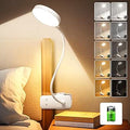 One Fire Reading Lights for Books in Bed, 3600 mAh Rechargeable Lamp, 5 Brightness/5 Colors/Memory Clip on Light, Flexible Reading Lamp, 400LM+36 LED Clip On Reading Light for Reading,Office,Craft[Energy Class G]