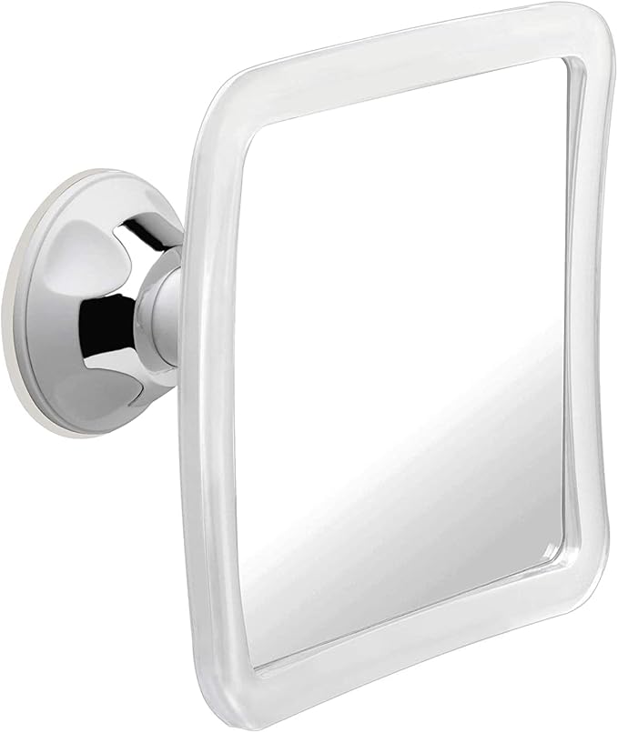 MIRRORVANA Fogless Shower & Shaving Mirror with Upgraded Suction Mount for Bathroom, Anti Fog & Mist Free Shatterproof Surface and 360° Swivel, 16cm x 16cm (1X Magnification)