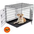 42" XL Dog Cage Pet Puppy Metal Training Crate Carrier Black Actiaspet