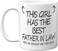 Stuff4 This Girl Has The Best Father in Law Mug - Daughter Birthday Present from Dad in Law, Daughters Gifts 11oz Ceramic Dishwasher Safe Coffee Mugs - Birthday, Christmas Day Cup Made UK
