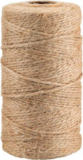 jijAcraft 100M Jute Twine String: Natural Thin Jute String Rope 2Ply Craft Garden Twine for DIY Arts Crafts/Floristry/Bundling/Gardening