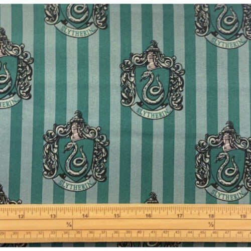 Fat Quarter Harry Potter Slytherin House Crest 100% Cotton Fabric - Quilting