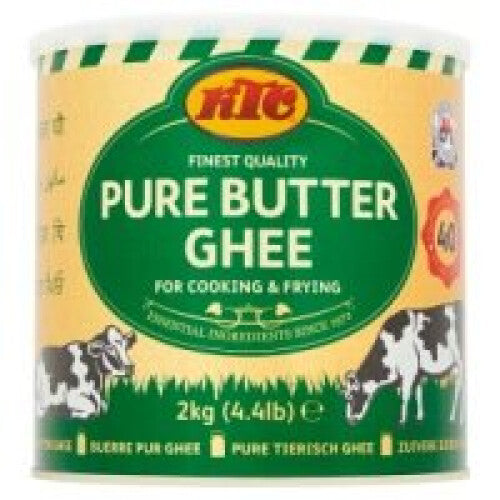 KTC Finest Quality Pure Butter Ghee Desi Dezi Ghee Frying Cooking 2kg Tin
