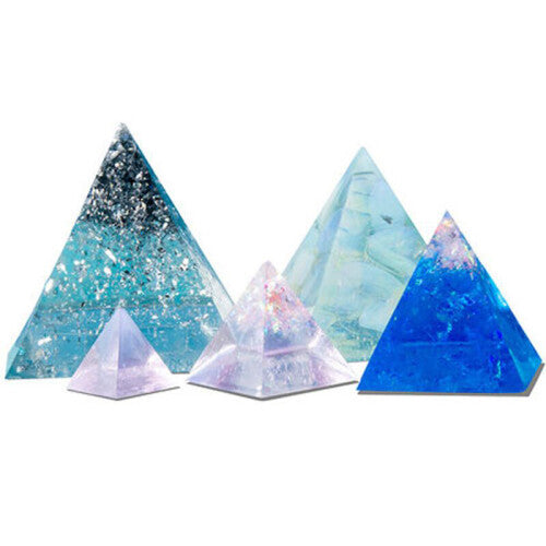 5-Piece 3D Pyramid Silicone Mould Set for Crystal Resin Casting â€“ Five Sizes for Jewelry Making