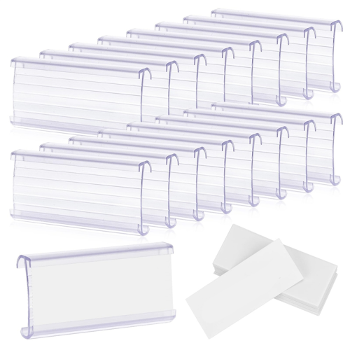 Wire Shelf Label Holders with 100 Paper Inserts,Wire Label Holder