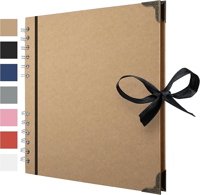 Bstorify Scrapbook Photo Albums 60 Pages (21 x 21 cm) Brown Thick Kraft Paper Scrap Book Ideal for Your Scrapbooking Albums Art & Craft Projects