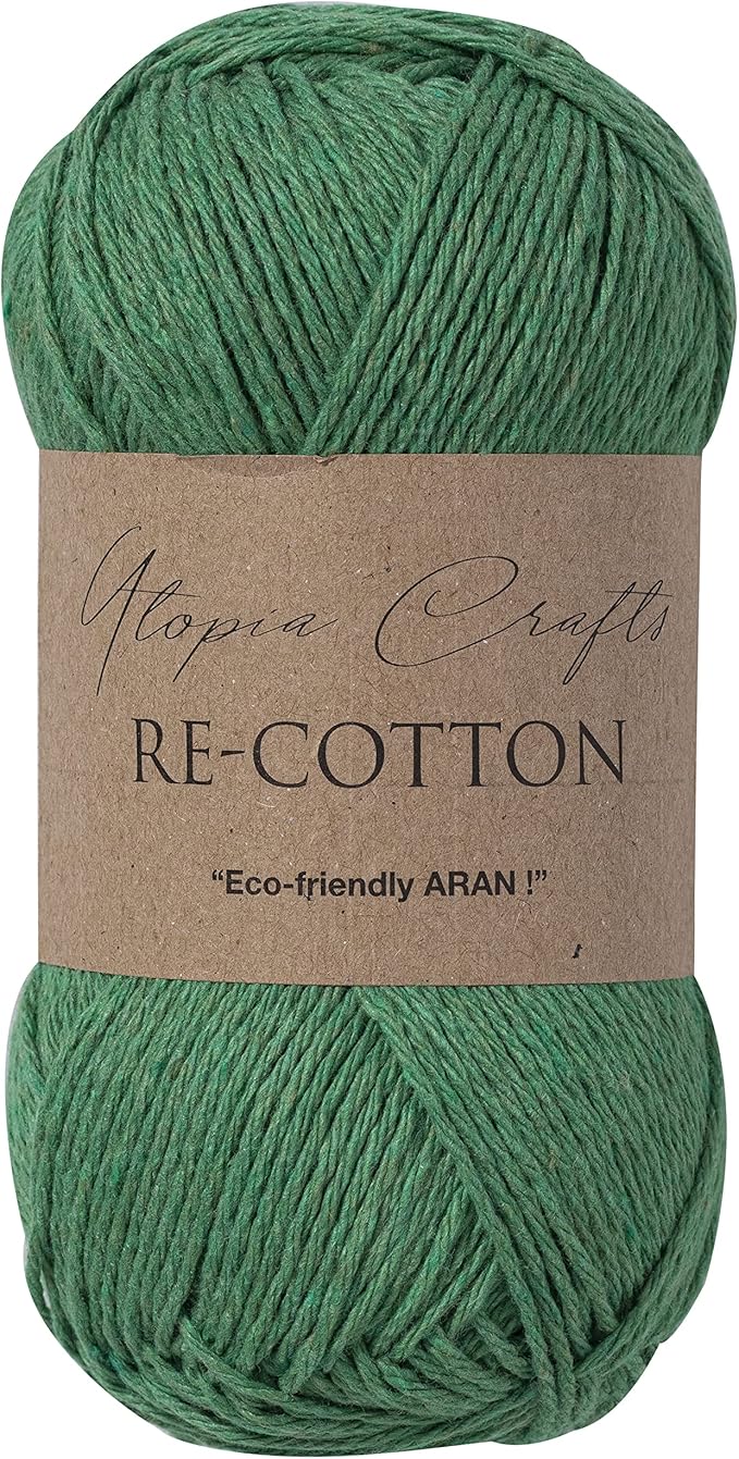 Utopia Crafts Re-Cotton Knitting Yarn, 100g (Evergreen), 5060967569274