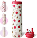 Bottle Bottle Insulated Water Bottle 24oz with Straw Lid and Handle for Sports Travel Gym Stainless Steel Water Bottles Double-Wall Vacuum Metal Leak Proof BPA-Free (Berry)
