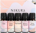Nikura Essential Oils Blends Gift Set | Calming Essential Oils for Diffusers for Home, Sleep, Wax Melts | Relaxing Aromatherapy Oils | UK Made & Vegan