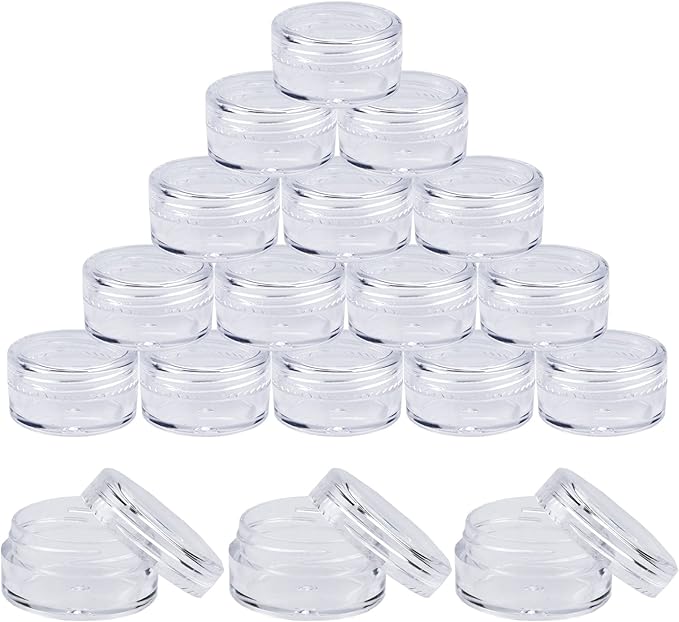 50 Pcs Travel Cosmetic Jar Pots 5ml Creams Make-up Sample Containers with Lids for Women Glitter Nail Art Storage Bottles