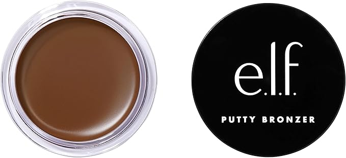 e.l.f. Putty Bronzer, Creamy & Highly Pigmented Formula, Creates a Long-Lasting Bronzed Glow, Infused with Argan Oil & Vitamin E, Sun Kissed, 0.35 Oz (10g)