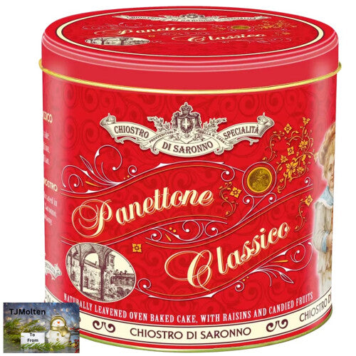 Panettone Italiano 1kg Gift Tin - Authentic Milanese Christmas Cake with Raisins & Candied Fruit