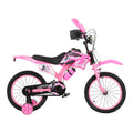 (Pink, 12 inch) Kids Moto Bike Bicycle Boys Girls MOTORCROSS