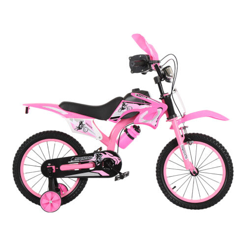 (Pink, 12 inch) Kids Moto Bike Bicycle Boys Girls MOTORCROSS