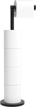 Free-standing Toilet Roll Holder, Stainless Steel Bathroom Roll Holder Stand, Anti Rust Pedestal Toilet Paper Storage Dispenser
