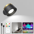 Battery Operated Wall Lights, LED Rechargeable Wall Lights Indoor, 3500mAh Magnetic Wall Lamp with Remote, 3 Color Temperatures & 13 RGB & Dimmable 360° Free Rotation Sconces Wall Lighting[Energy Class A]