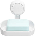 LEVERLOC Soap Dish for Shower, Max Hold 3 KG Suction Soap Holder for Bathroom, Bathtub, Wall Mounted, Waterproof, Drill-Free, Removable Suction Shower Organizer, Sponge Sink Holder, Plastic In White