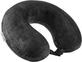 Egret Memory Foam Neck Pillow for Travel - Ergonomic Support for Head, Neck & Chin - Comfort for Airplane, Car, Office (Black)