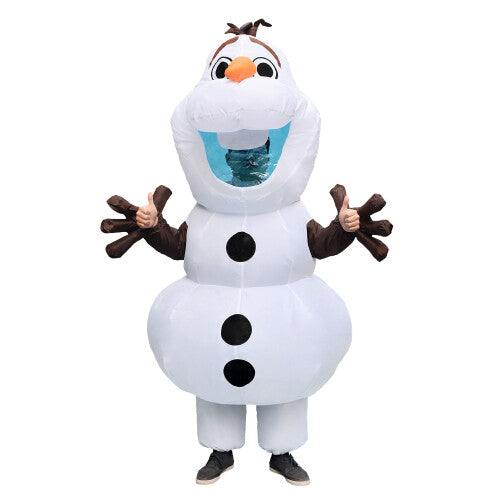 (B, 150-190CM) Snowman Olaf Inflatable Costume Adult  Mascot Christmas Halloween Carnival Purim Easter Cosplay Fancy Dress Blow Up Disney Suit