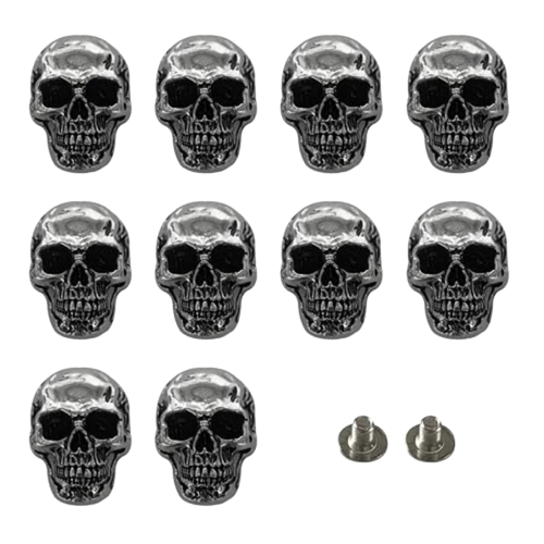10 Pcs Skull Stud DIY Rivet Conchos for Leather La