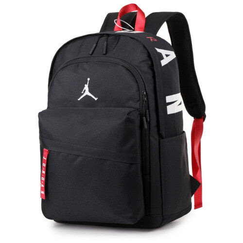 (Black) Color Solid Air Jordan Pattern Student Backpack Curved Gift Straps Schoolbag