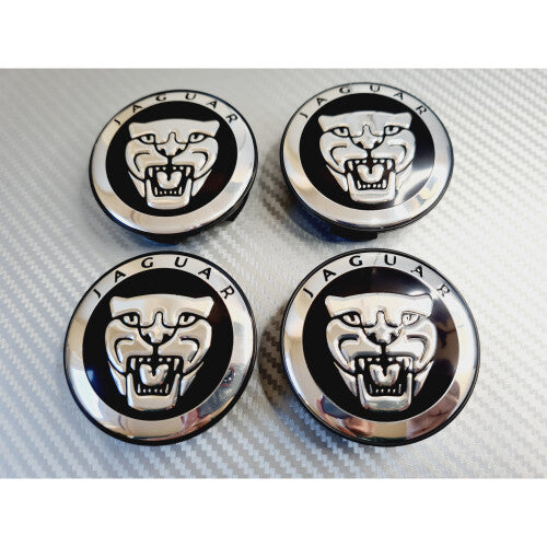Jaguar Growler Alloy Wheel Centre Caps - Black